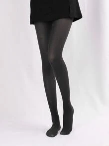 1 đôi quần tất/vớ lưới jacquard 80D dành cho nữ, thích hợp cho mùa xuân/thu. - màu đen - Xem 3