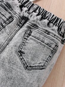 Toddler Boys Ripped Straight Leg Jeans - Light Grey - View 3