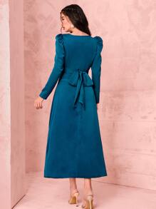 Modelyn Top crop de cuello cuadrado & Falda - Agua verde azul - Ver 2