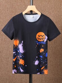 Boys Expression & Letter Graphic Tee - Black - View 1