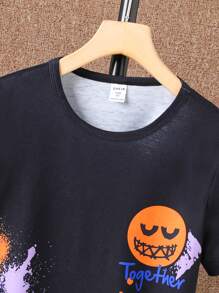 Boys Expression & Letter Graphic Tee - Black - View 3