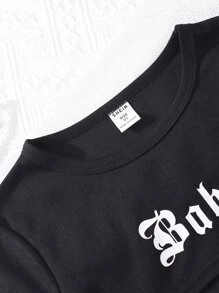 Tween Girl Crop Tee & Cami Top & Letter & Expression Print Shorts - Multicolor - View 8