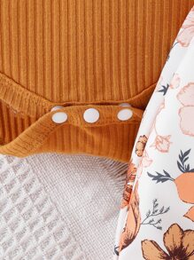 Bộ đồ Em bé Nút Xù Gân đan Hoa - Nhiều màu - Xem 5