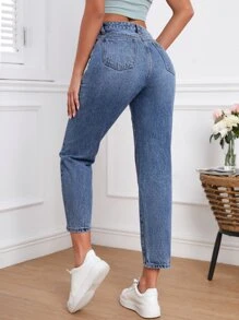 SHEIN Frenchy 高腰牛仔褲