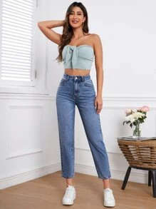 SHEIN Frenchy 高腰牛仔褲