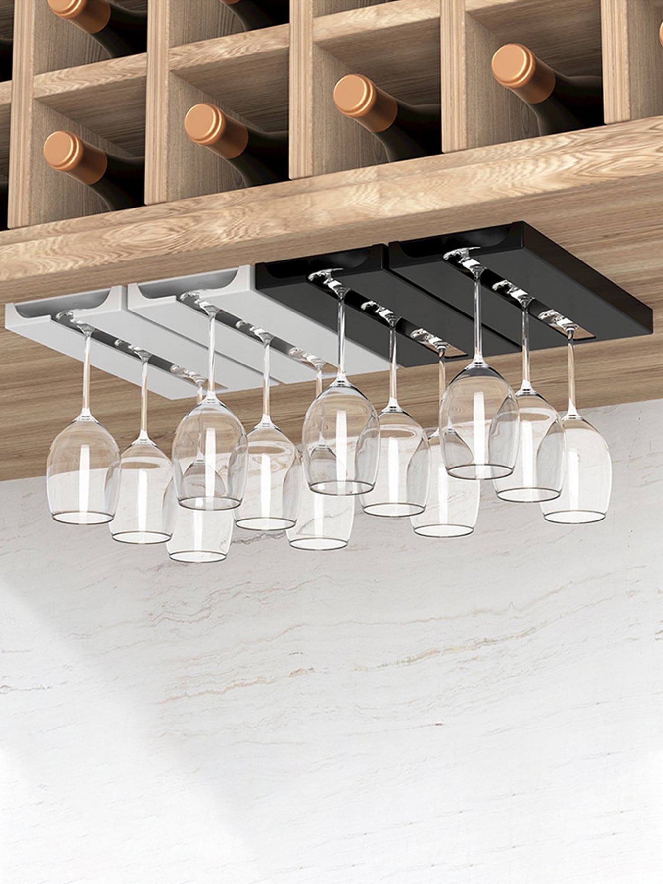 1pc Random Hanging Wine Glass Rack, Cabinet Hanging Goblet Holder For Kitchen