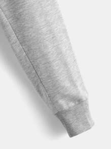 SHEIN Street Sport Drop Shoulder Drawstring Hollow Out Super Crop Sports Hoodie Without Cami Top - Light Grey - View 5