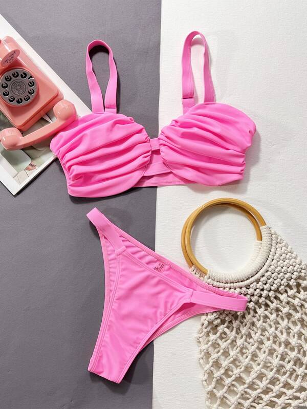 Bikini à ruchés à armature Mode en ligne SHEIN FRANCE