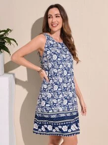 EMERY ROSE Floral Print Tank Dress - Multicolor - View 5