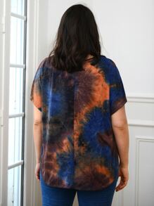 EMERY ROSE Plus Tie Dye Batwing Sleeve Tee - Multicolor - View 2