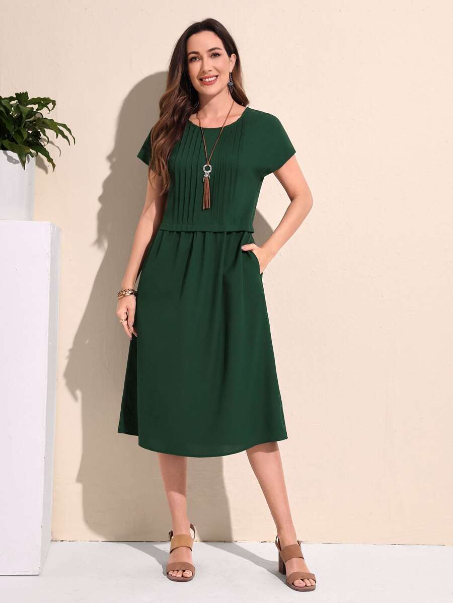 EMERY ROSE Vestido unicolor con bolsillo oblicuo