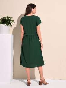 EMERY ROSE Vestido unicolor con bolsillo oblicuo