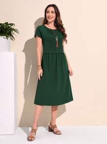 EMERY ROSE Vestido unicolor con bolsillo oblicuo