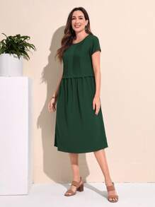 EMERY ROSE Vestido unicolor con bolsillo oblicuo