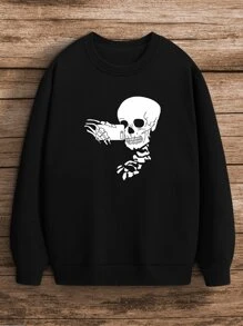 Manfinity Dauomo Áo nỉ Nam Lễ Các Thánh Giải trí - màu đen - Xem 1