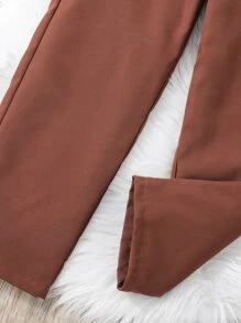 Chicas Camiseta ribete con fruncido de cuello cisne & Pantalones de cintura con volante - Multicolor - Ver 3