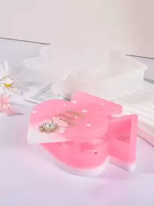 1pc Heart Shaped DIY Silicone Mold - White - View 1