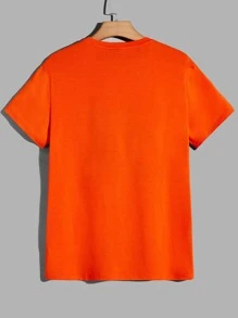 Manfinity VCAY 男士小熊印花T恤 - 橘色 - 查看 2