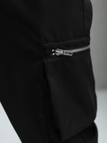 Manfinity Homme 男士束口寬鬆貨物褲 - 黑色 - 查看 7