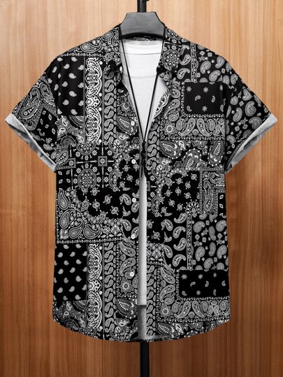 Guys Paisley Print Shirt Without Tee