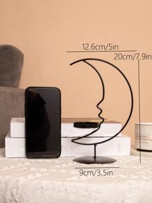 1pc Moon Candle Holder - Black - View 3