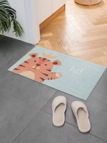 Blue Cartoon Tiger Floor Mat,Wear-resistant Shock-absorbing Non-slip Rug - Multicolor - View 1