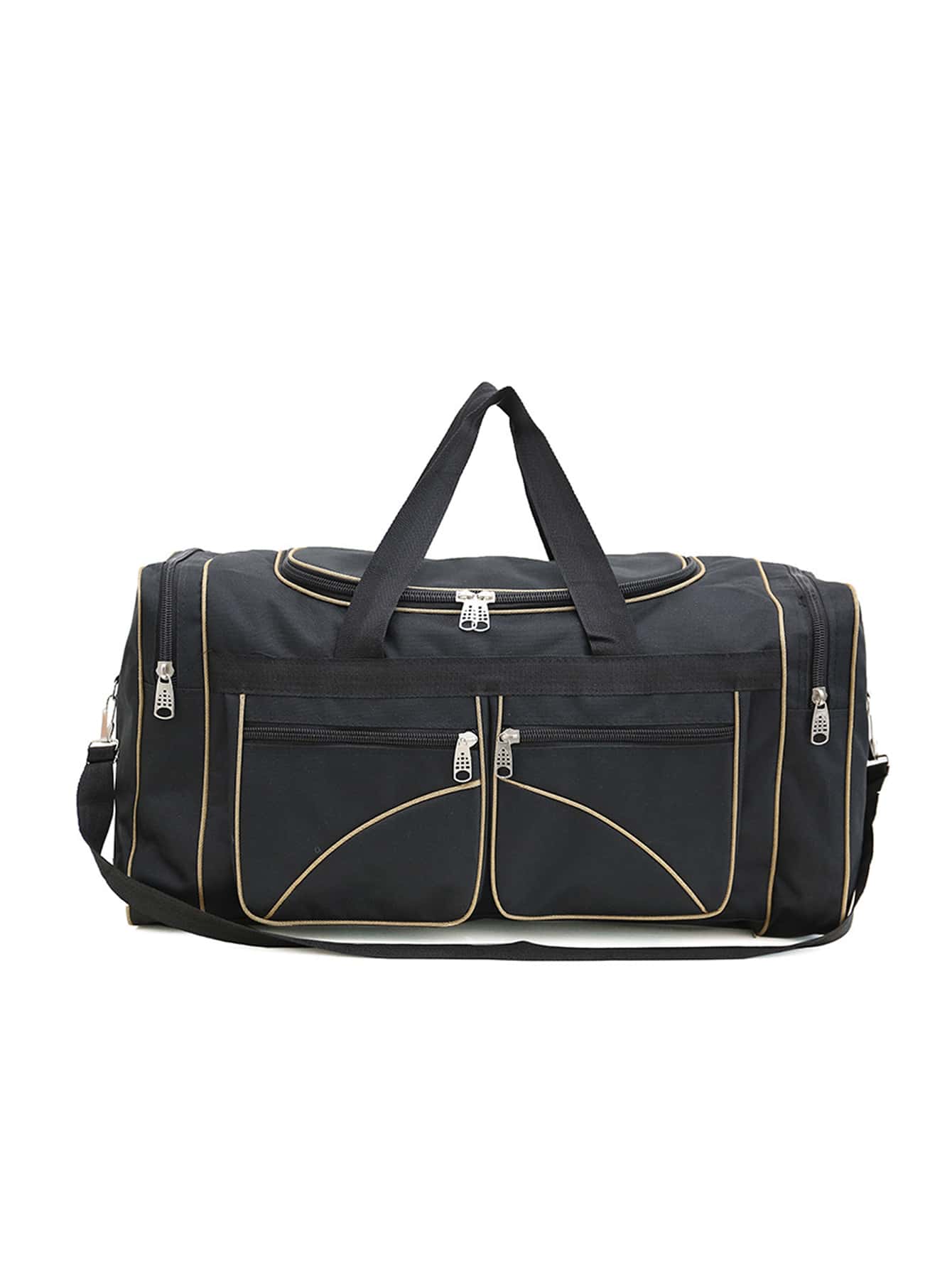 1pc Contrast Piping Training Bag - Black - View 1