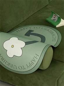 1pc Green Fashion Small Flower Diatom Mud Floor Mat,Cartoon Absorbent Bathroom Floor Mat - Multicolor - View 3