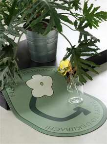 1pc Green Fashion Small Flower Diatom Mud Floor Mat,Cartoon Absorbent Bathroom Floor Mat - Multicolor - View 9