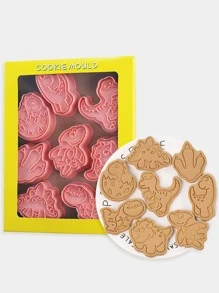 8pcs Cartoon Animal Design Cookie Stamp - Pink - View 1