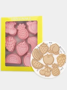 8pcs Fruit Design Cookie Stamp - Pink - View 1