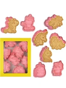8pcs Animal Design Cookie Stamp - Pink - View 1