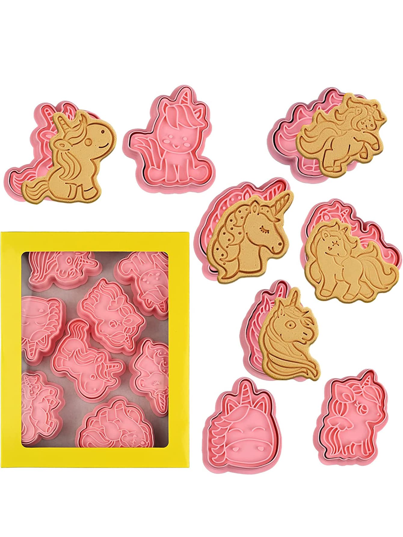 8pcs Animal Design Cookie Stamp - Pink - View 1