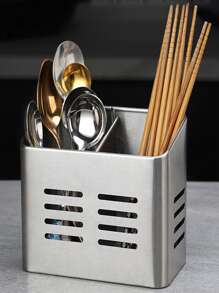 1入組不銹鋼餐具收納盒 - 銀色 - 查看 4