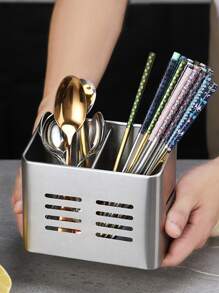 1入組不銹鋼餐具收納盒 - 銀色 - 查看 1