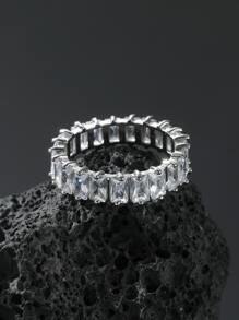 1 Piece Silver Color Unique Design CZ Paved Austrian Zirconia Fashion Women Ring Jewelry