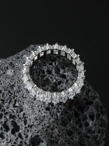 1 Piece Silver Color Unique Design CZ Paved Austrian Zirconia Fashion Women Ring Jewelry