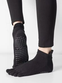 1 par de calcetines deportivos antideslizantes para exteriores - Negro - Ver 3