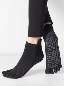 1 par de calcetines deportivos antideslizantes para exteriores - Negro - Ver 2