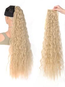 Extra Long Curly Ponytail Synthetic Hair Extension - Multicolor - View 1