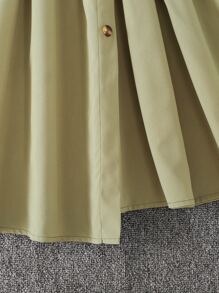 SHEIN Chicas Vestido con cinturón panel de rayas - Multicolor - Ver 6