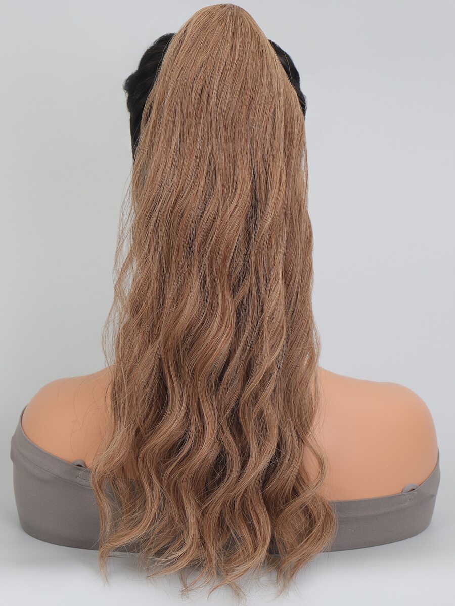 Medium Curly Ponytail Synthetic Hair Extension - Brown - View 1