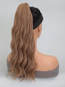 Medium Curly Ponytail Synthetic Hair Extension - Brown - View 6