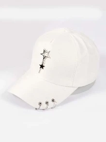 Hombres Gorra de béisbol con estrella & con diseño de círculo - Blanco - Ver 1