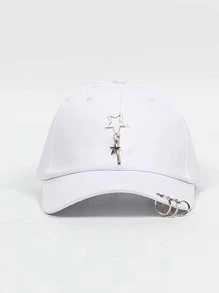 Hombres Gorra de béisbol con estrella & con diseño de círculo - Blanco - Ver 2