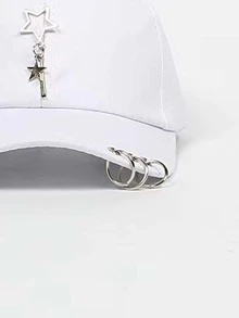 Hombres Gorra de béisbol con estrella & con diseño de círculo - Blanco - Ver 4