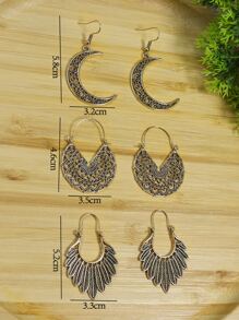 3對/套鏤空復古耳環