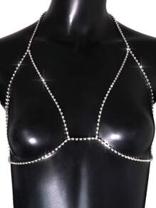 水鑽裝飾身體鏈 - 銀色 - 查看 3