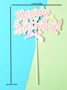 Decoración de pastel con estrella & con diseño de letra de cumpleaños - Multicolor - Ver 2