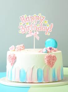 Decoración de pastel con estrella & con diseño de letra de cumpleaños - Multicolor - Ver 4